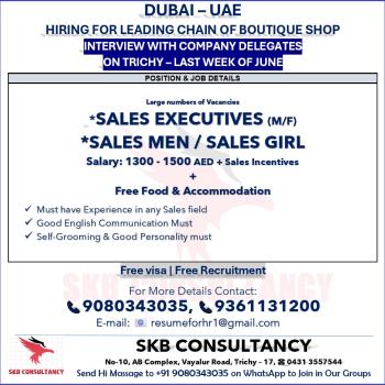 HIRING FOR DUBAI