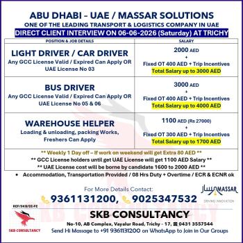 WANTED FOR DUBAI - UAE