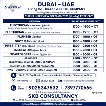 WANTED FOR DUBAI-UAE