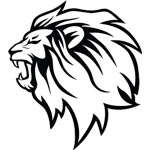 Social communication blue lions group logo